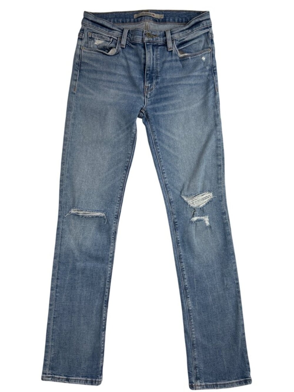 Hudson Nico Women’s 26 Super Skinny Jeans Light Wash Distressed Stretch Denim Y2